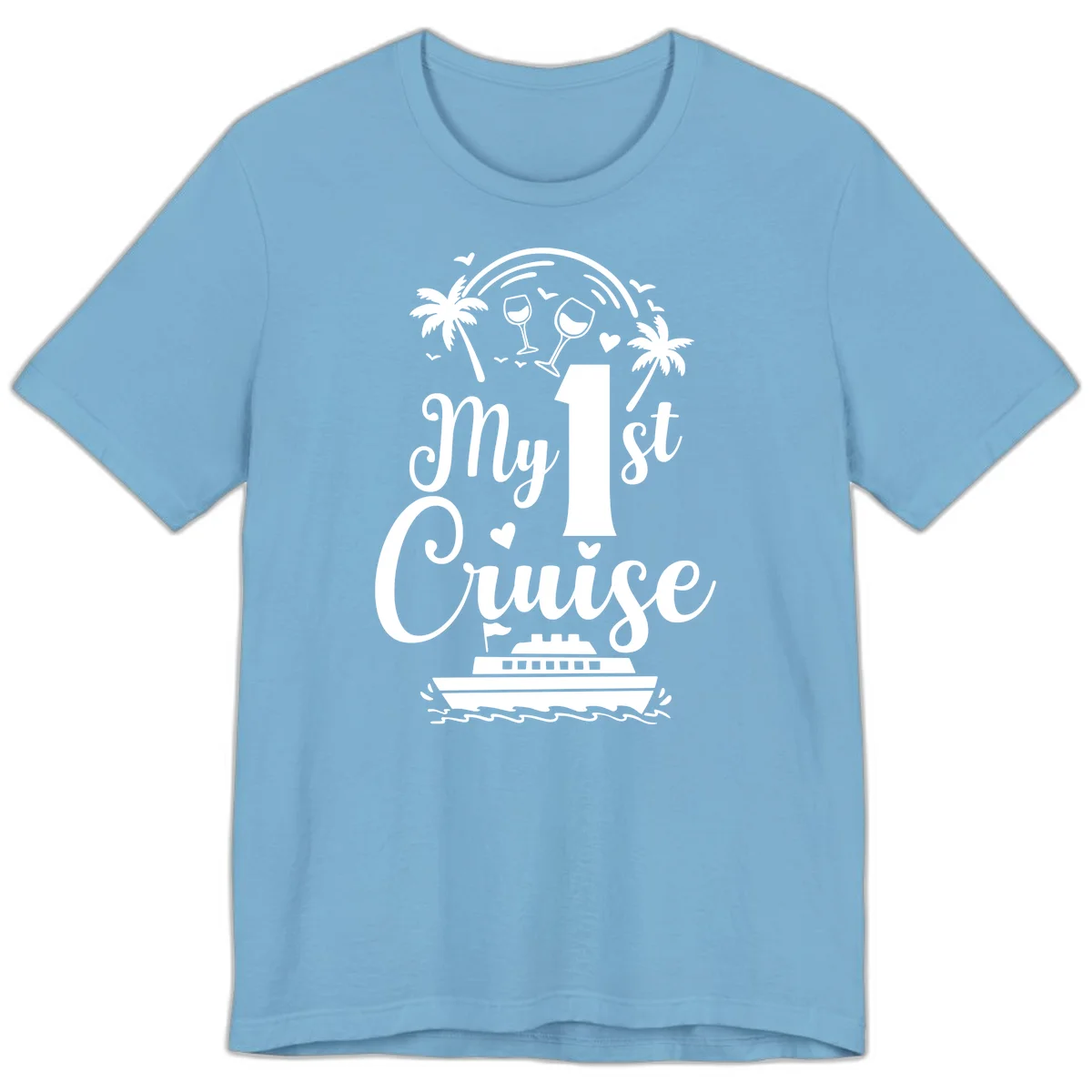 My 1st Cruise Premium T-Shirt in Ocean Blue