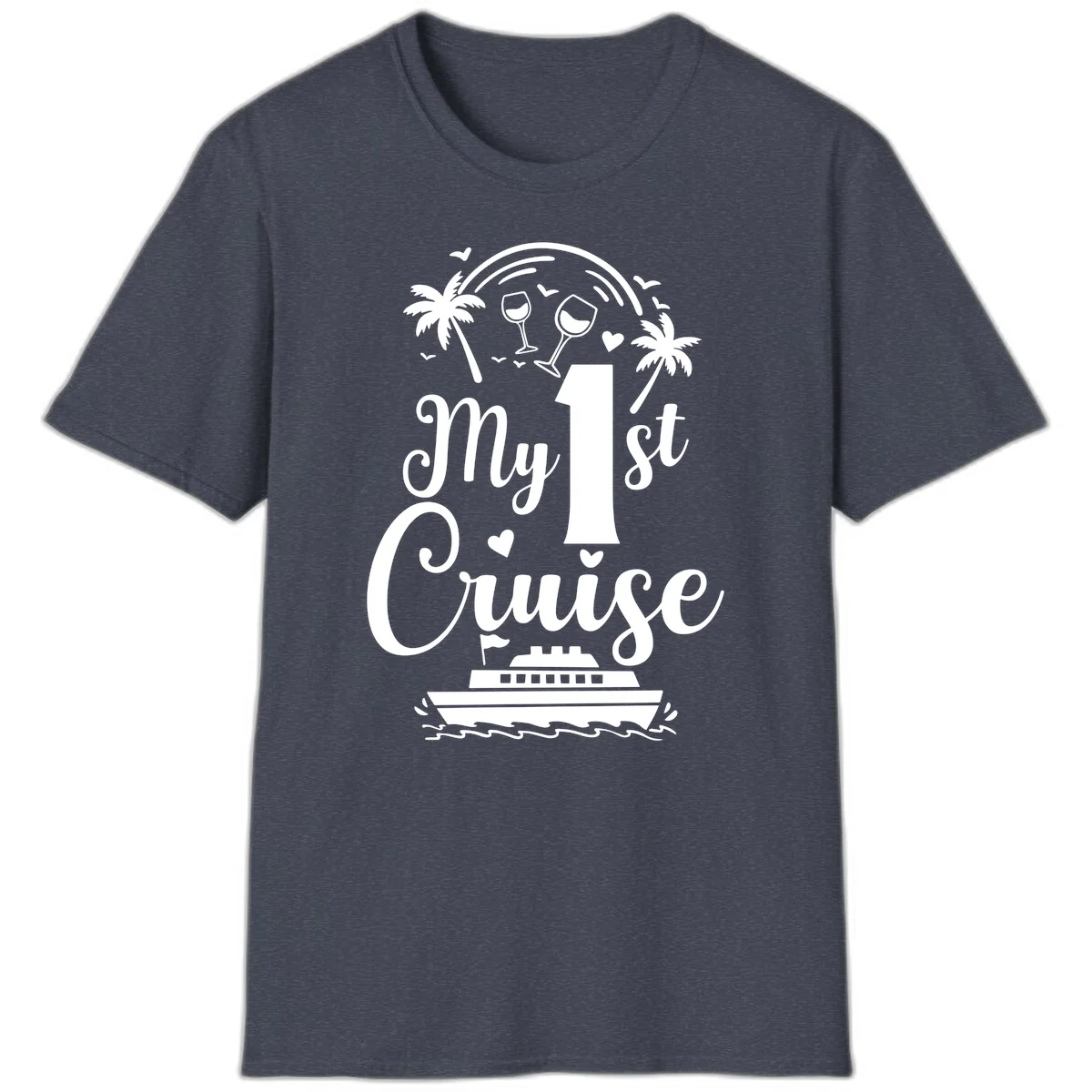 My 1st Cruise T-Shirt in Heather Navy