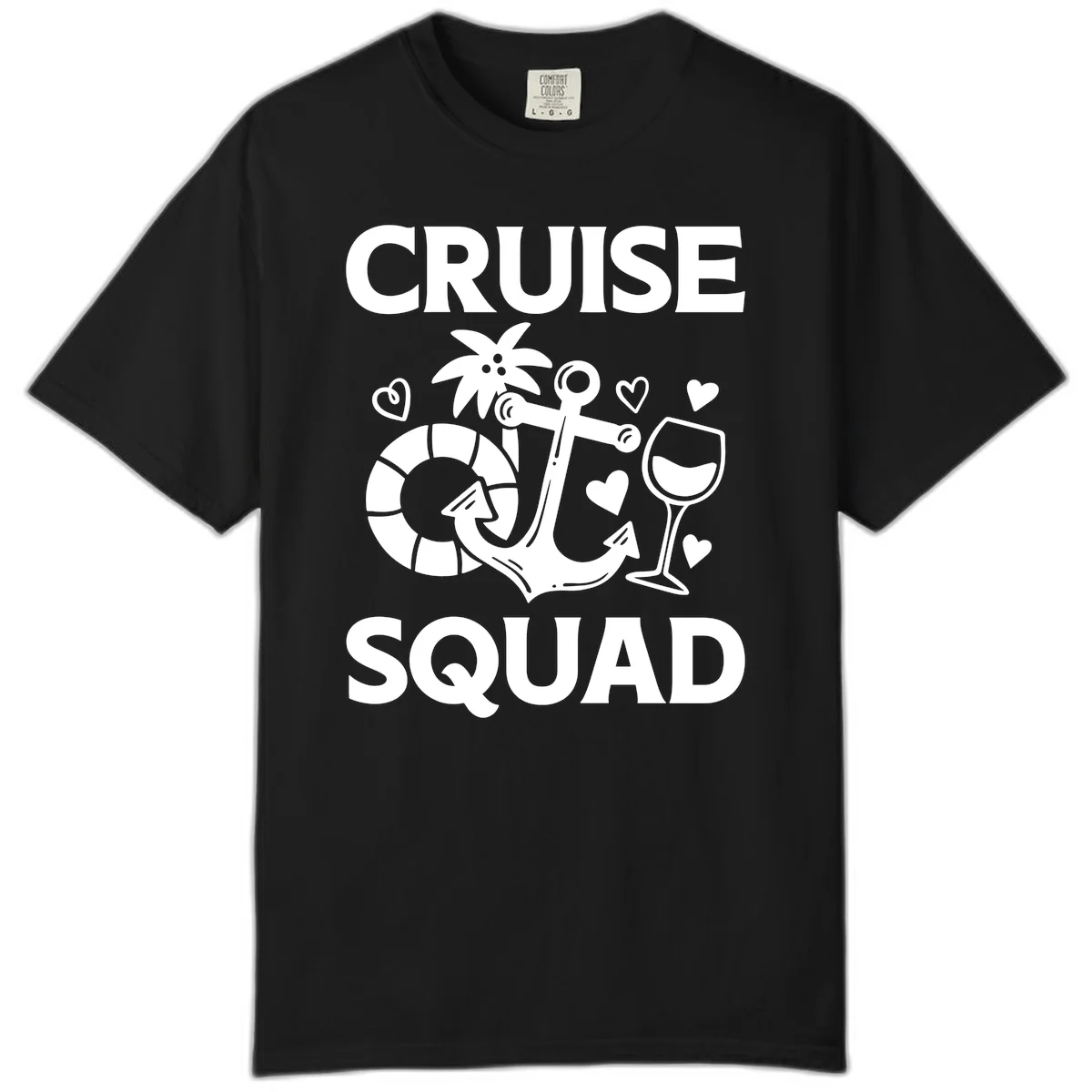 Cruise Squad Comfort Color Tee in Black