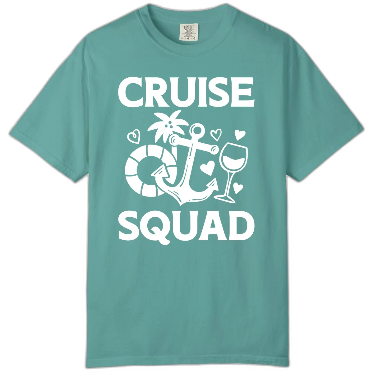 Cruise Squad Comfort Color Tee in Seafoam