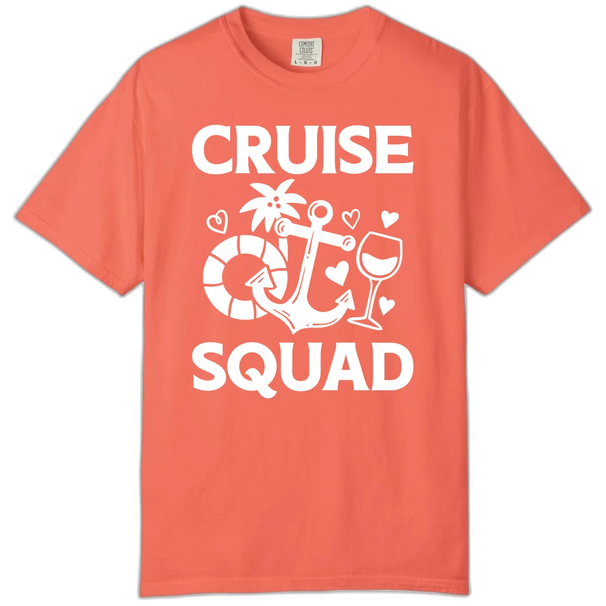 Cruise Squad Comfort Color Tee in Bright Salmon