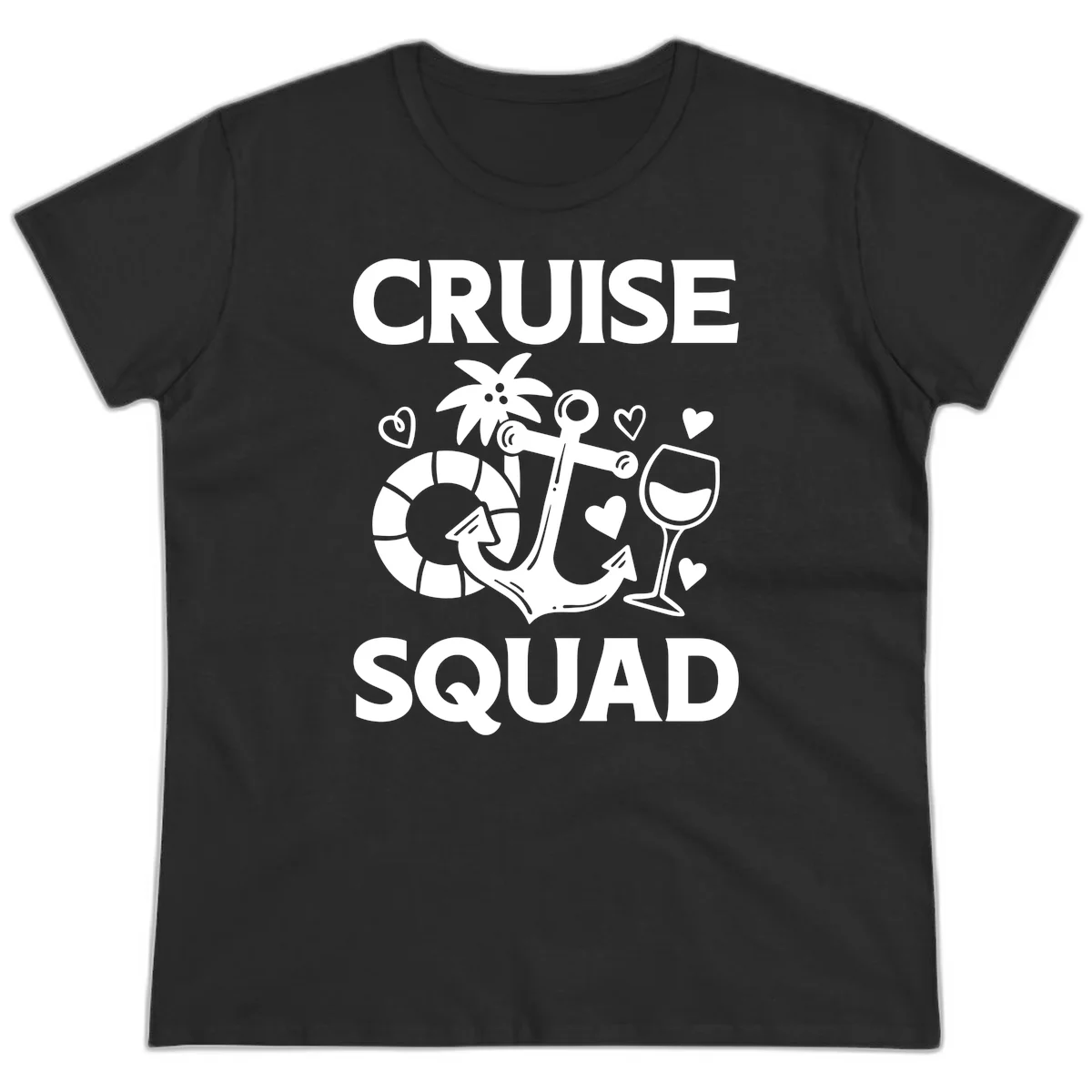 Cruise Squad Ladies Tee in Black