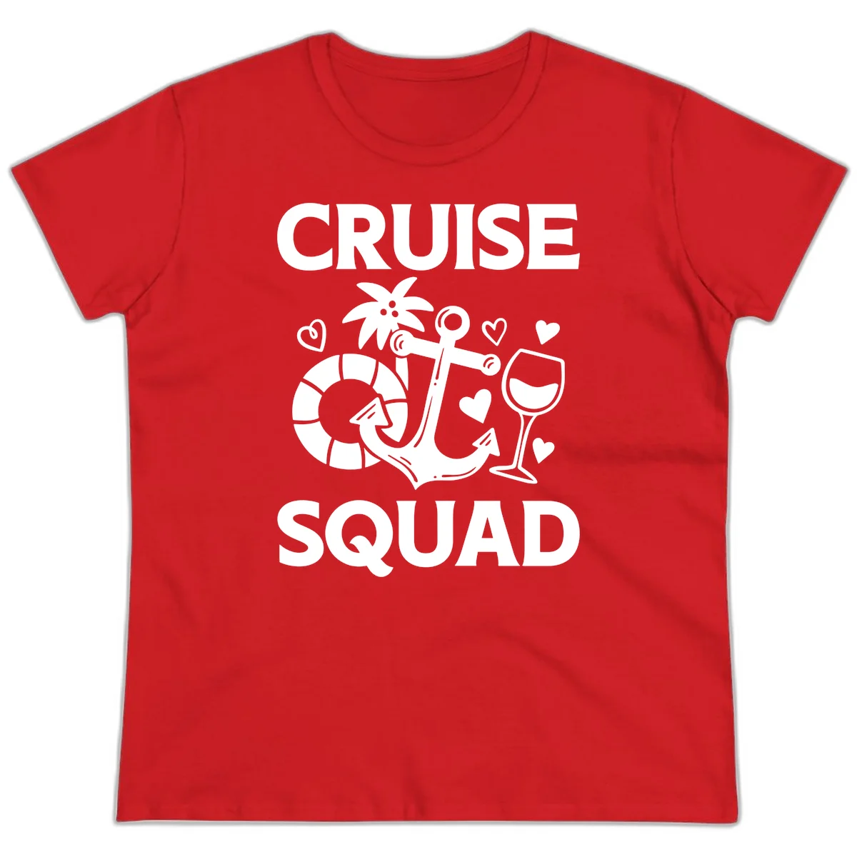 Cruise Squad Ladies Tee in Red