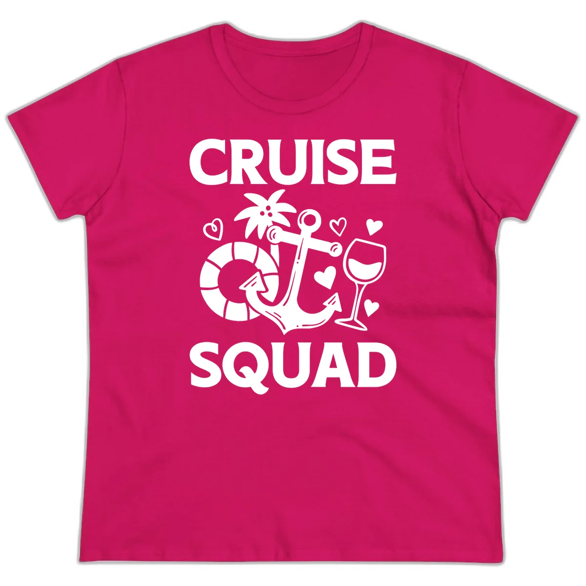 Cruise Squad Ladies Tee in Heliconia