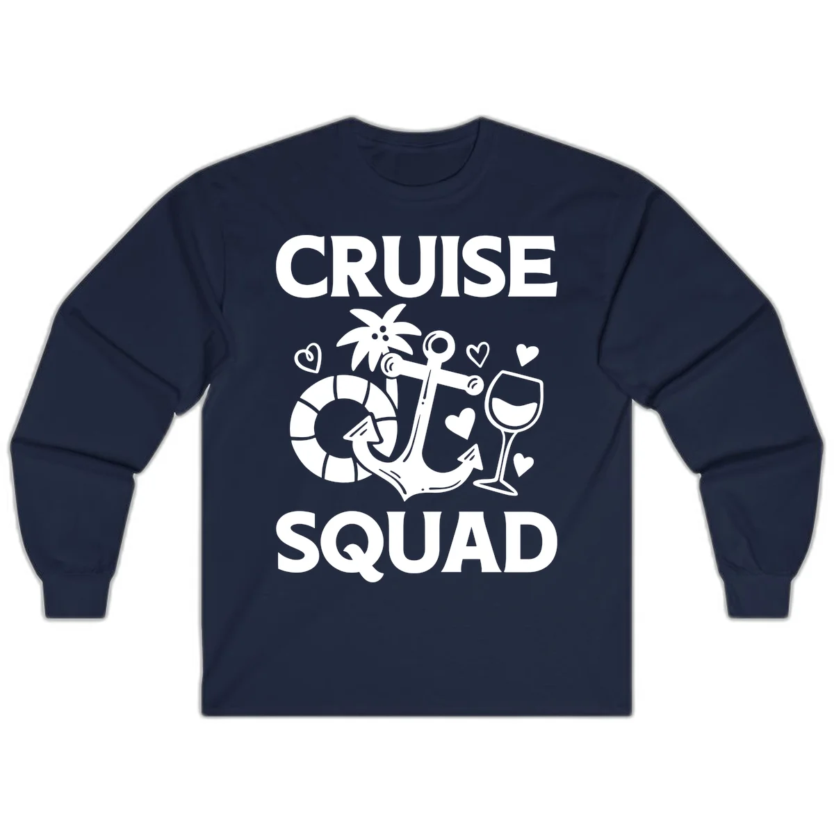 Cruise Squad Long Sleeve Tee in Navy