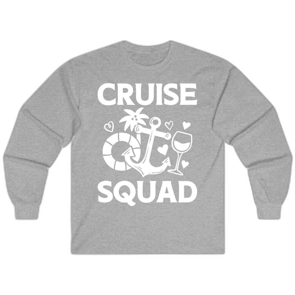 Cruise Squad Long Sleeve Tee in Sport Grey