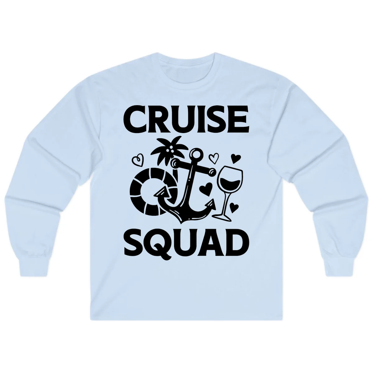 Cruise Squad Long Sleeve Tee in Light Blue