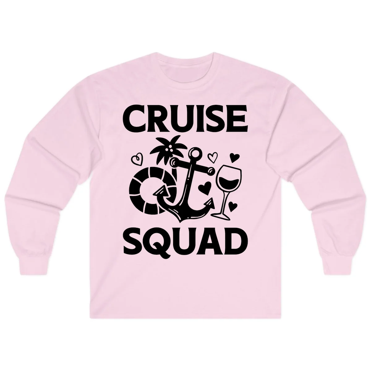 Cruise Squad Long Sleeve Tee in Light Pink