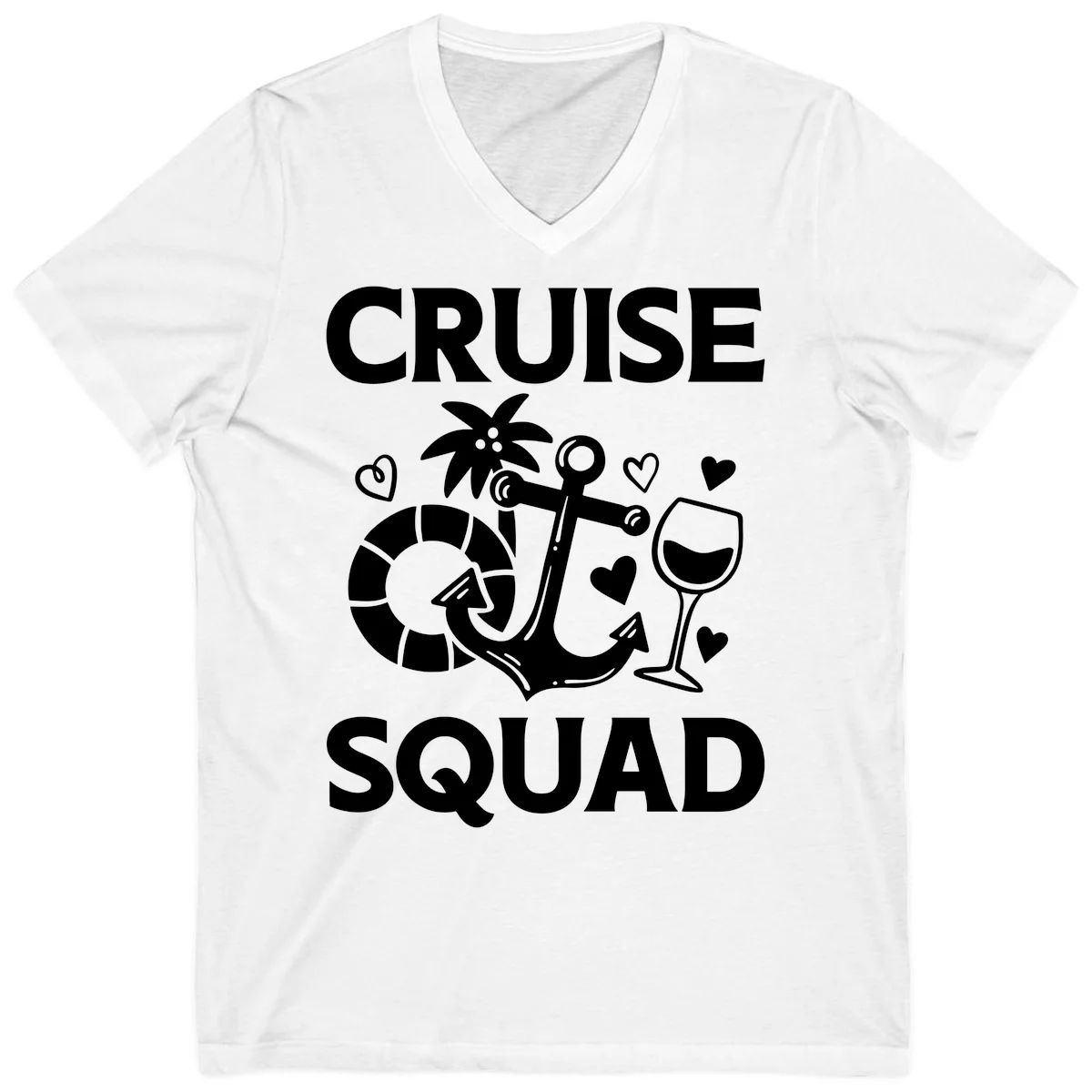 Cruise Squad V-Neck Tee in White