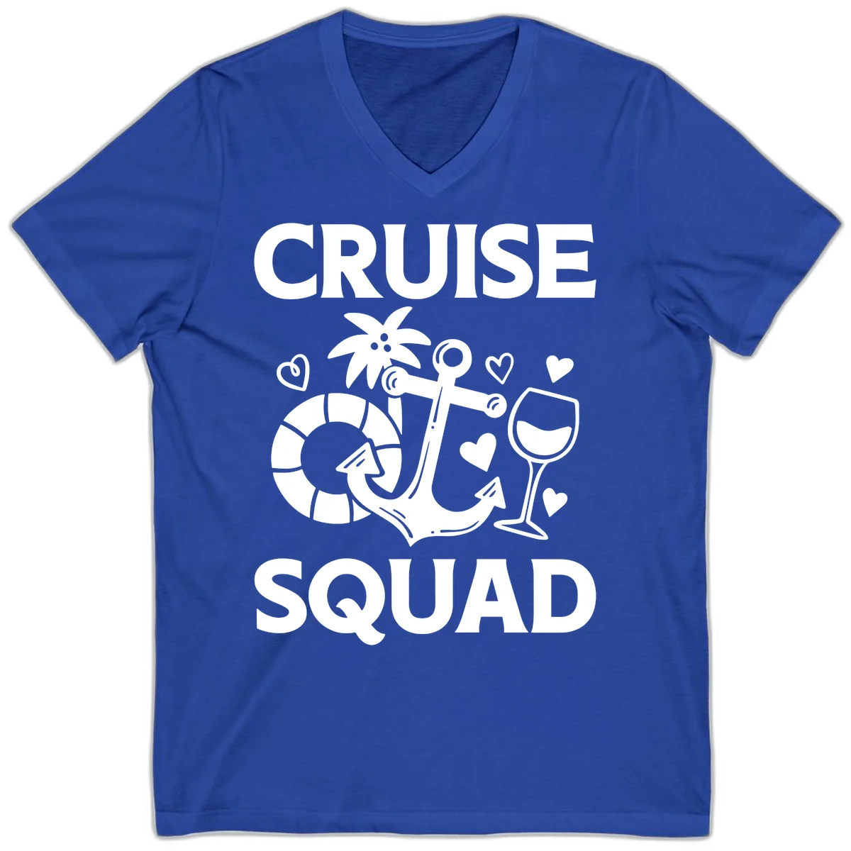 Cruise Squad V-Neck Tee in True Royal