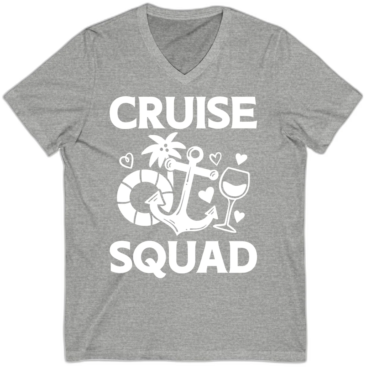 Cruise Squad V-Neck Tee in Athletic Heather