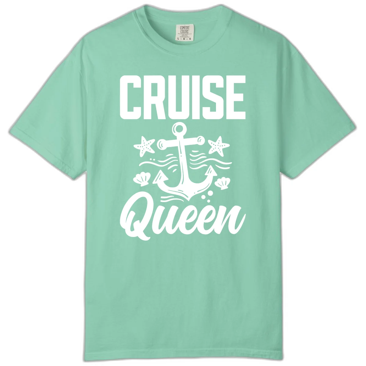 Cruise Queen Anchor Comfort Color T-Shirt in Island Reef