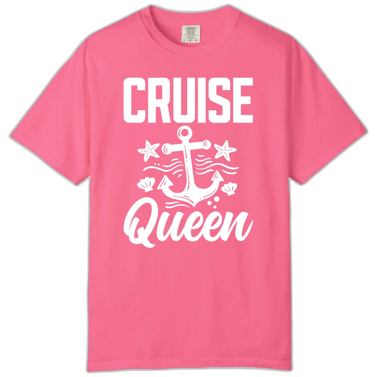 Cruise Queen Anchor Comfort Color T-Shirt in Crunchberry