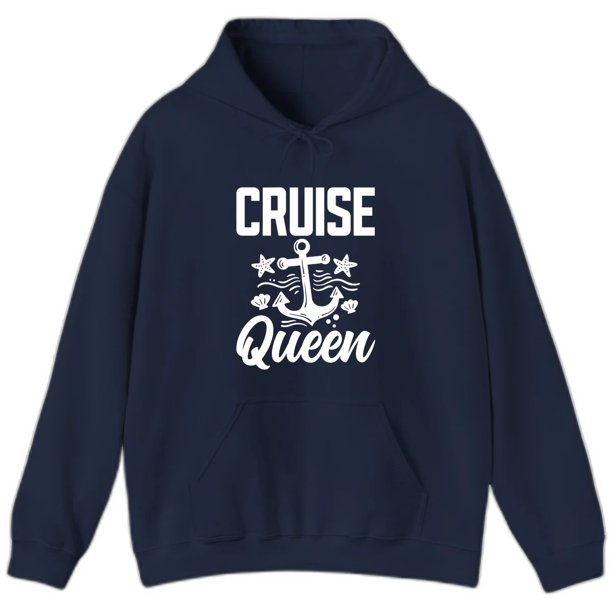 Cruise Queen Anchor Nautical Hoodie in Navy