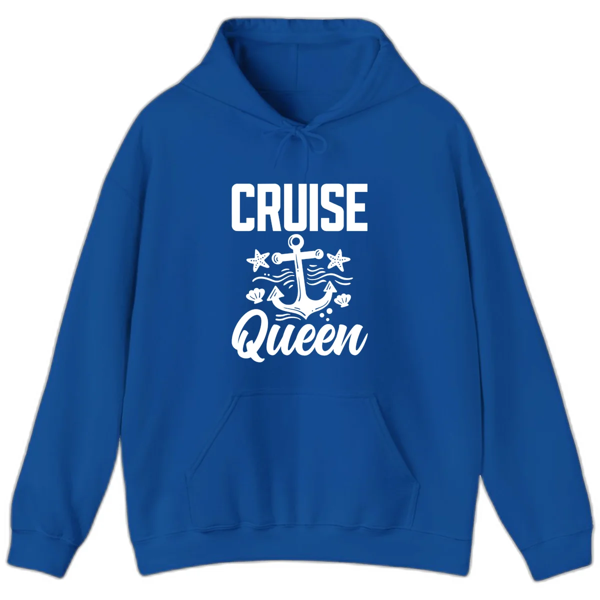 Cruise Queen Anchor Nautical Hoodie in Royal