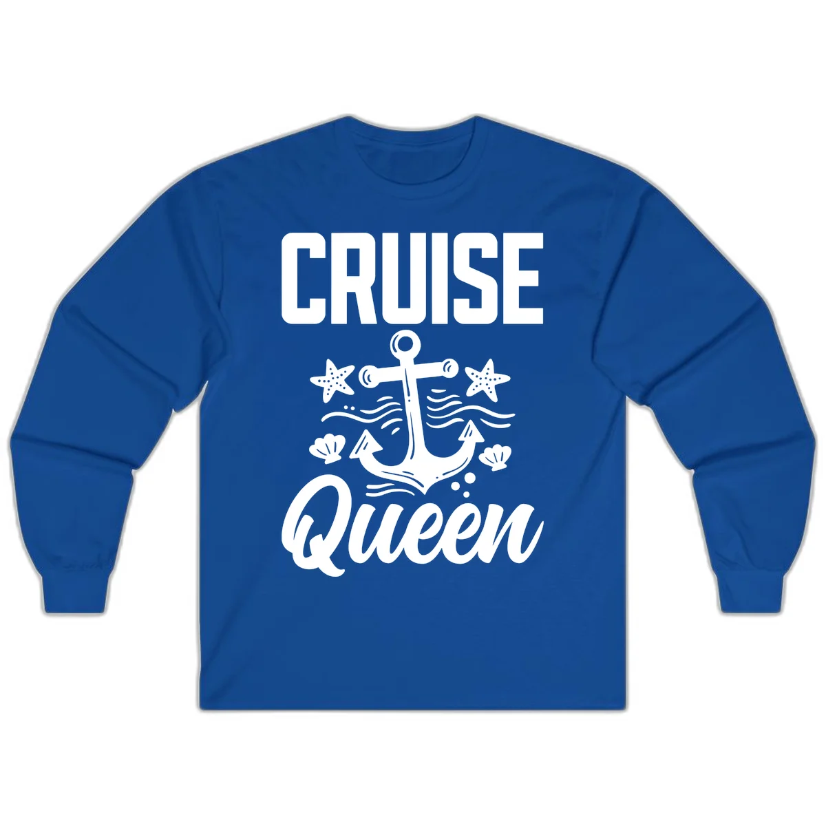Cruise Queen Anchor Nautical Long Sleeve Tee in Royal