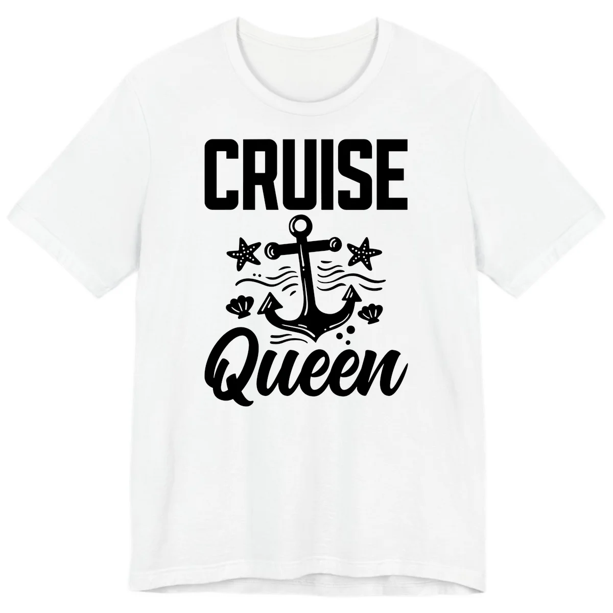 Cruise Queen Anchor Nautical Premium T-Shirt in White