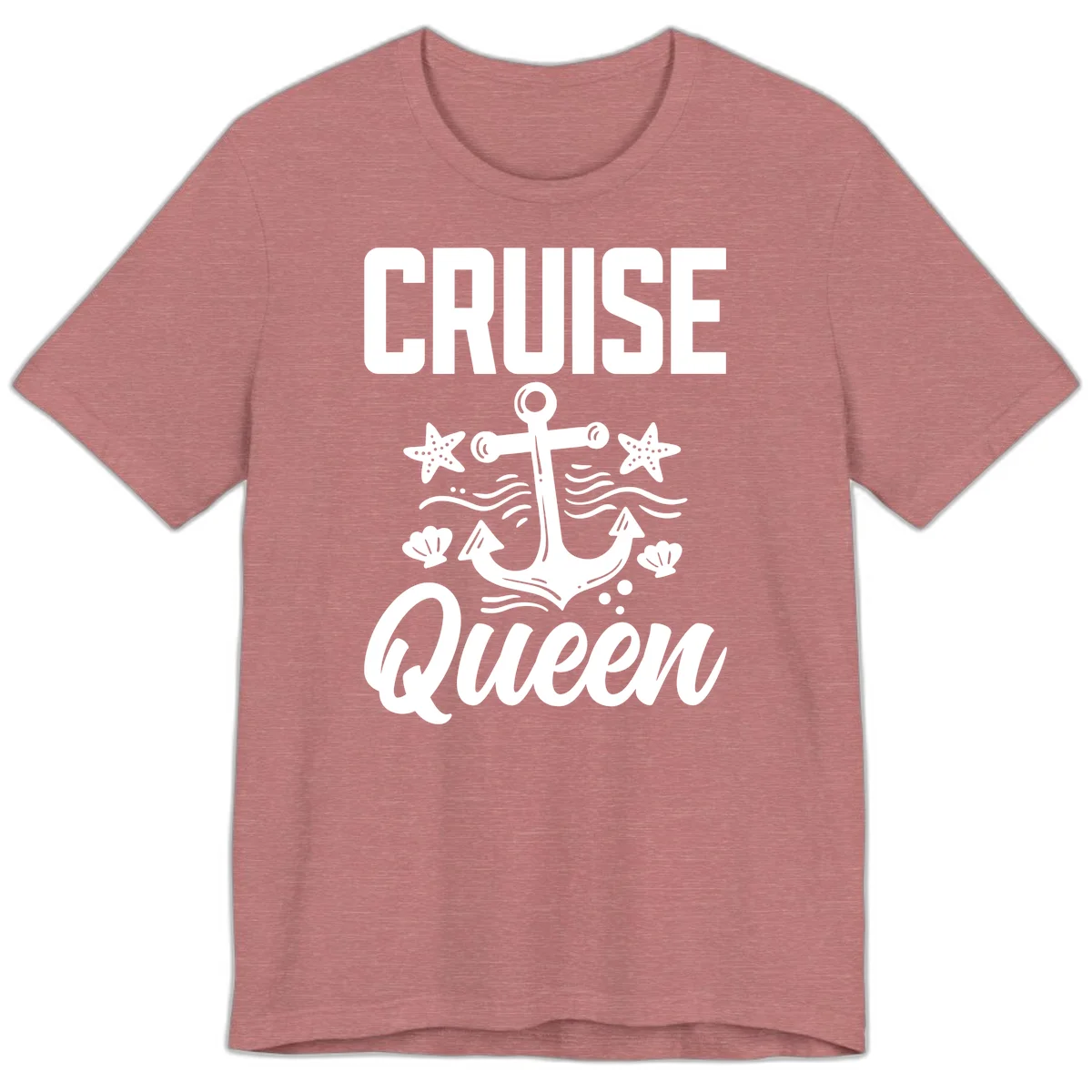 Cruise Queen Anchor Nautical Premium T-Shirt in Heather Mauve
