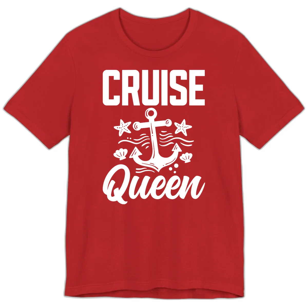 Cruise Queen Anchor Nautical Premium T-Shirt in Red