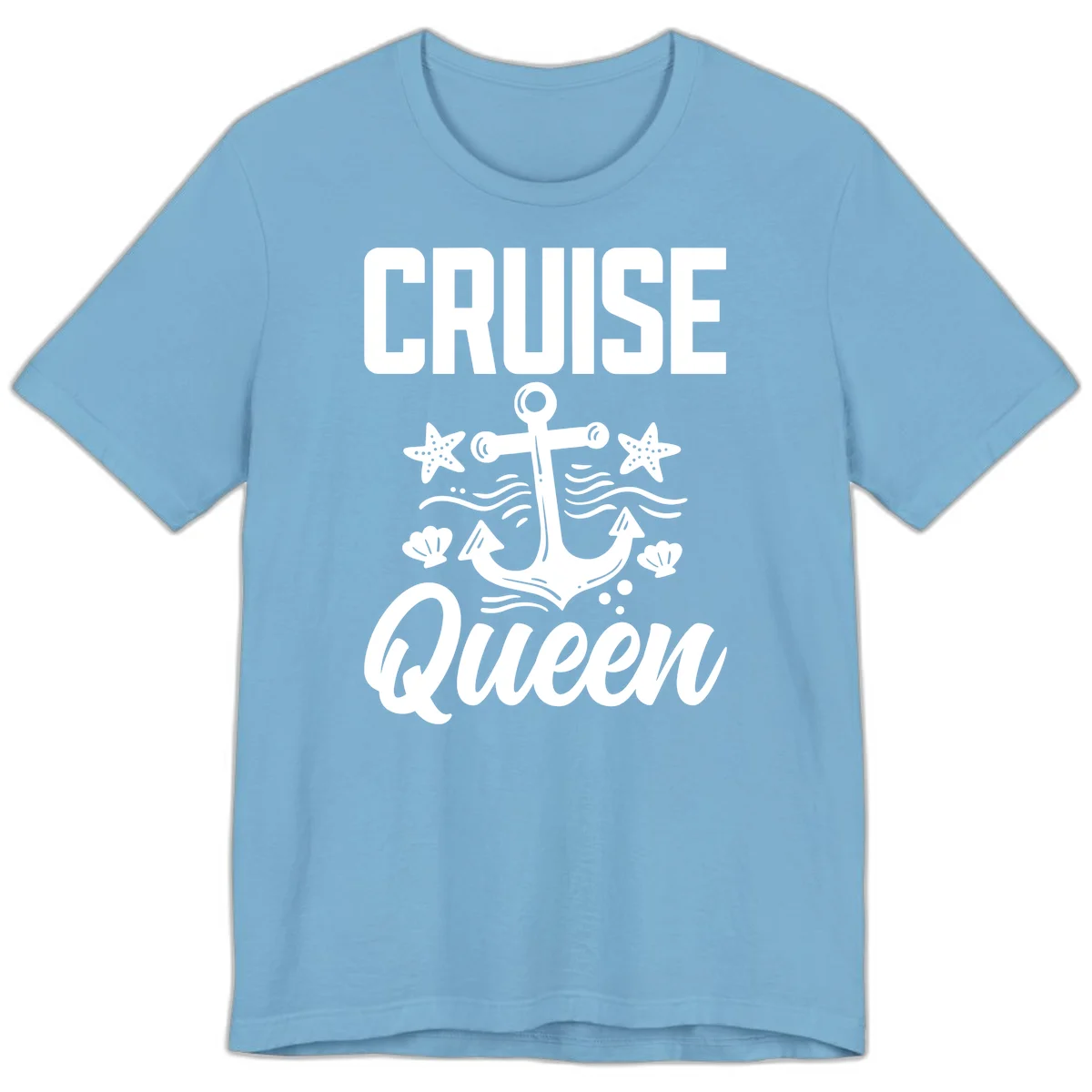 Cruise Queen Anchor Nautical Premium T-Shirt in Ocean Blue
