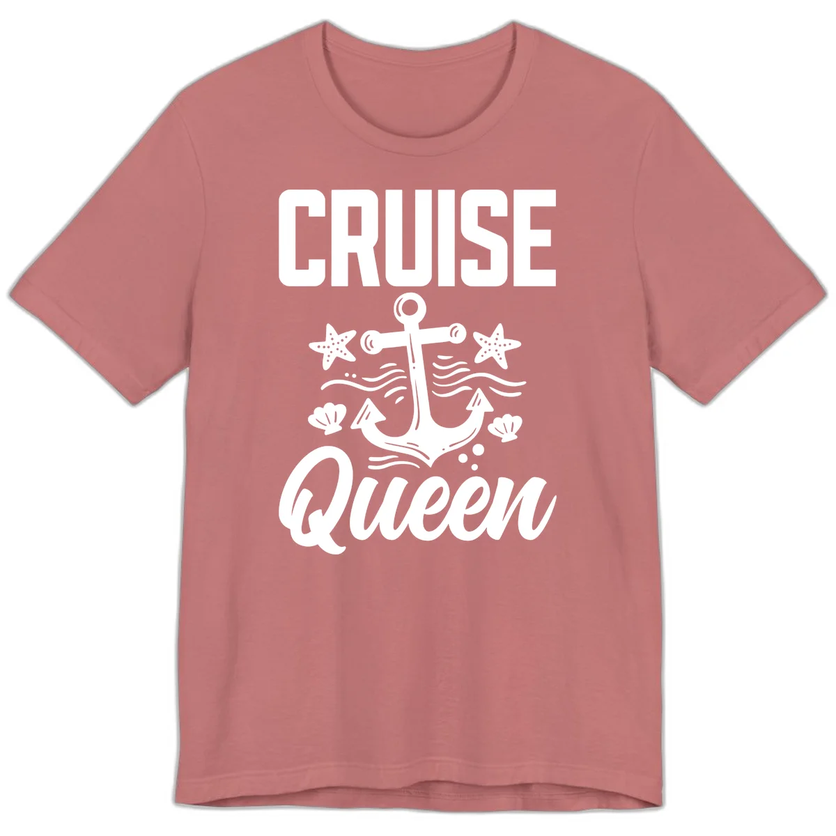 Cruise Queen Anchor Nautical Premium T-Shirt in Mauve