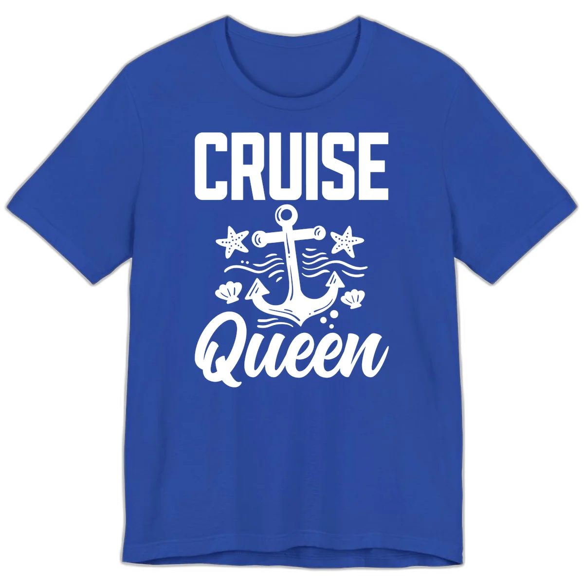 Cruise Queen Anchor Nautical Premium T-Shirt in True Royal