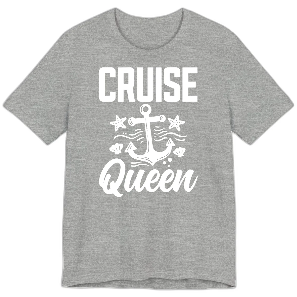 Cruise Queen Anchor Nautical Premium T-Shirt in Athletic Heather