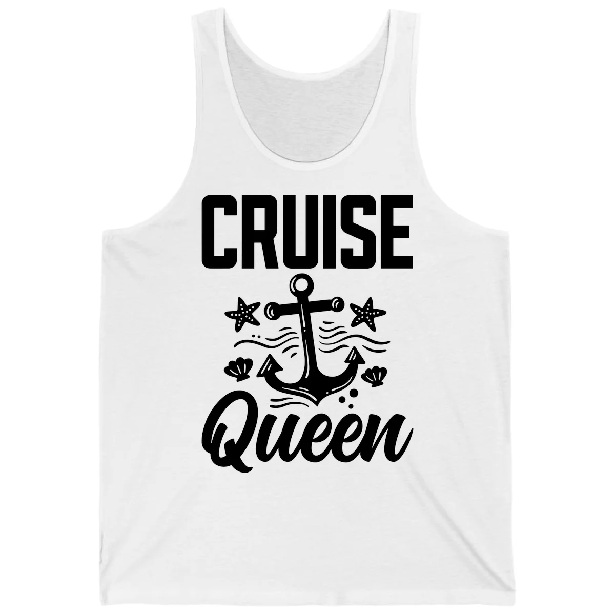 Cruise Queen Anchor Nautical Tank Top in White