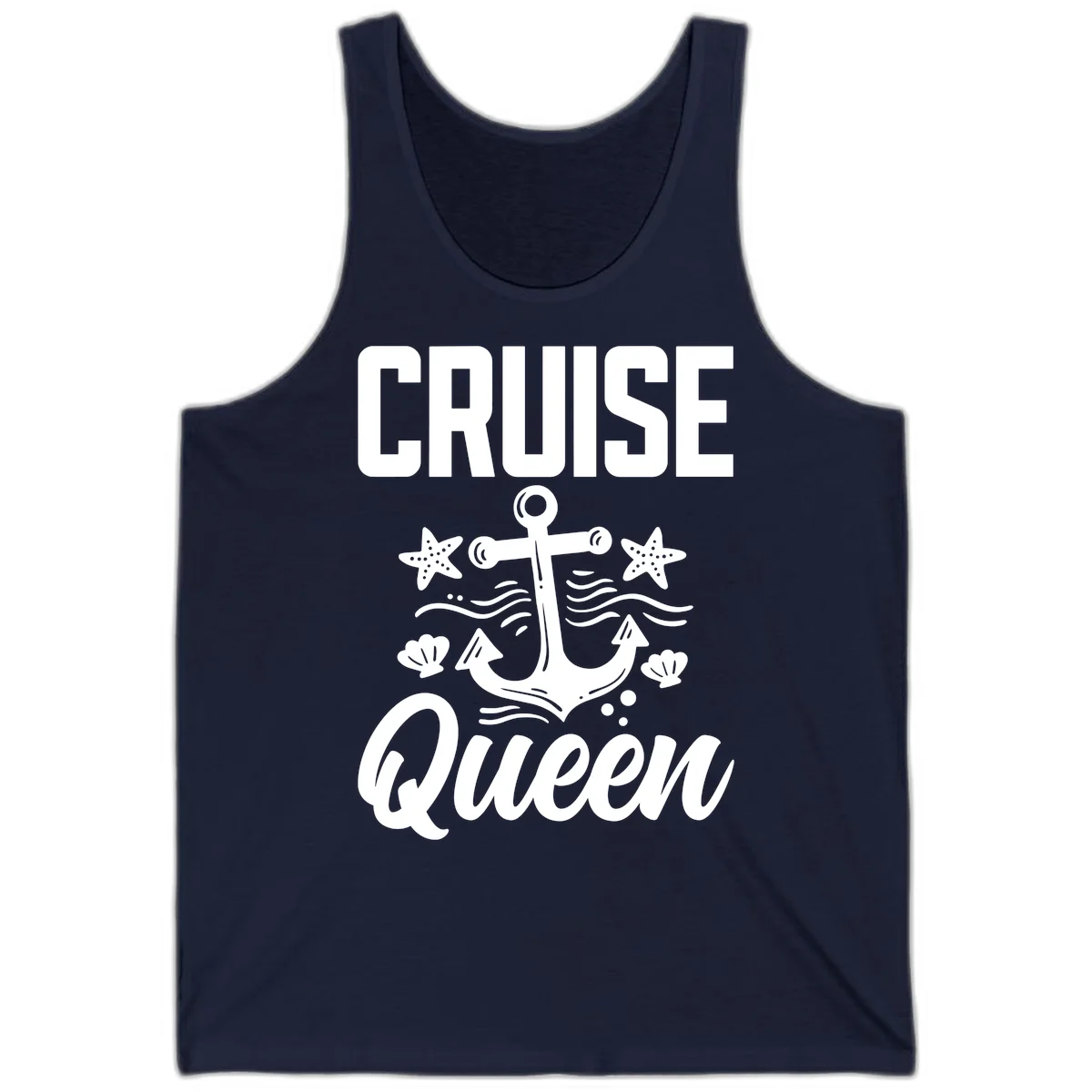 Cruise Queen Anchor Nautical Tank Top in Navy
