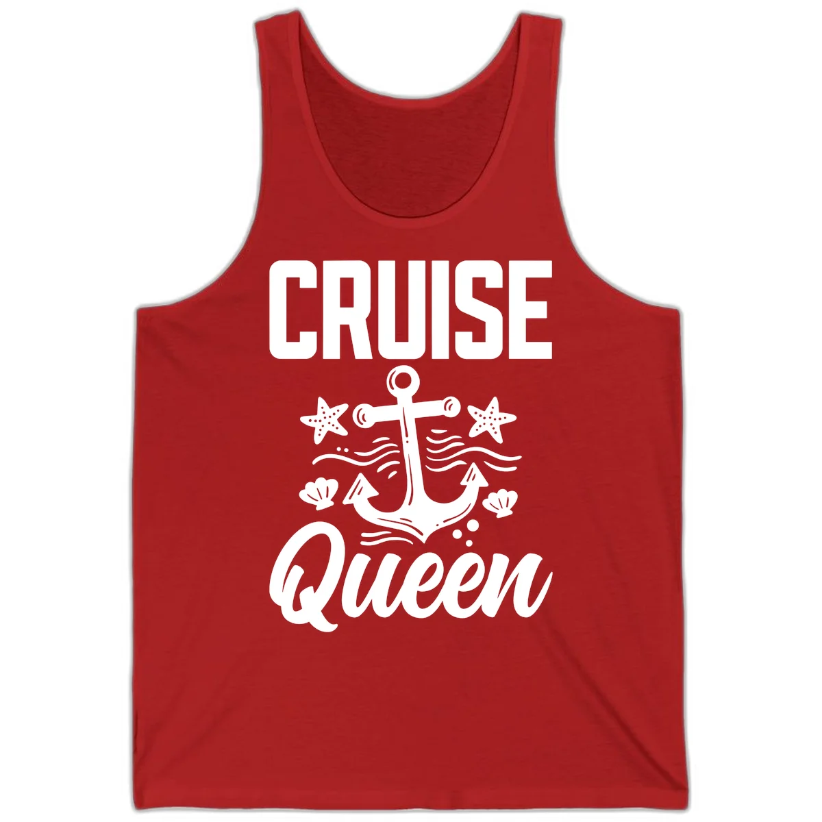 Cruise Queen Anchor Nautical Tank Top in Red