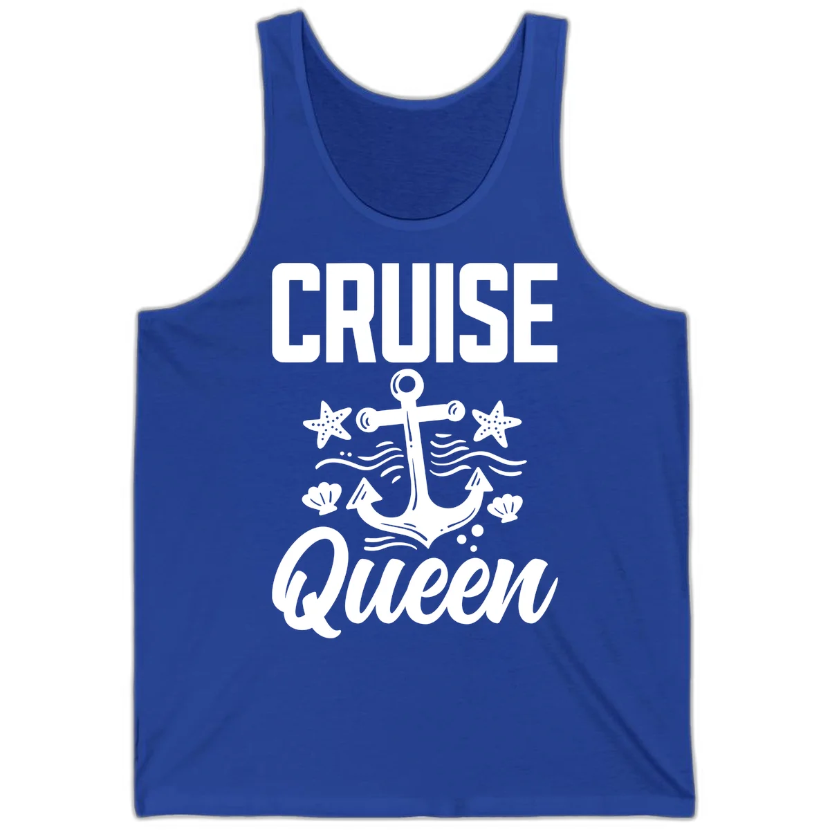 Cruise Queen Anchor Nautical Tank Top in True Royal