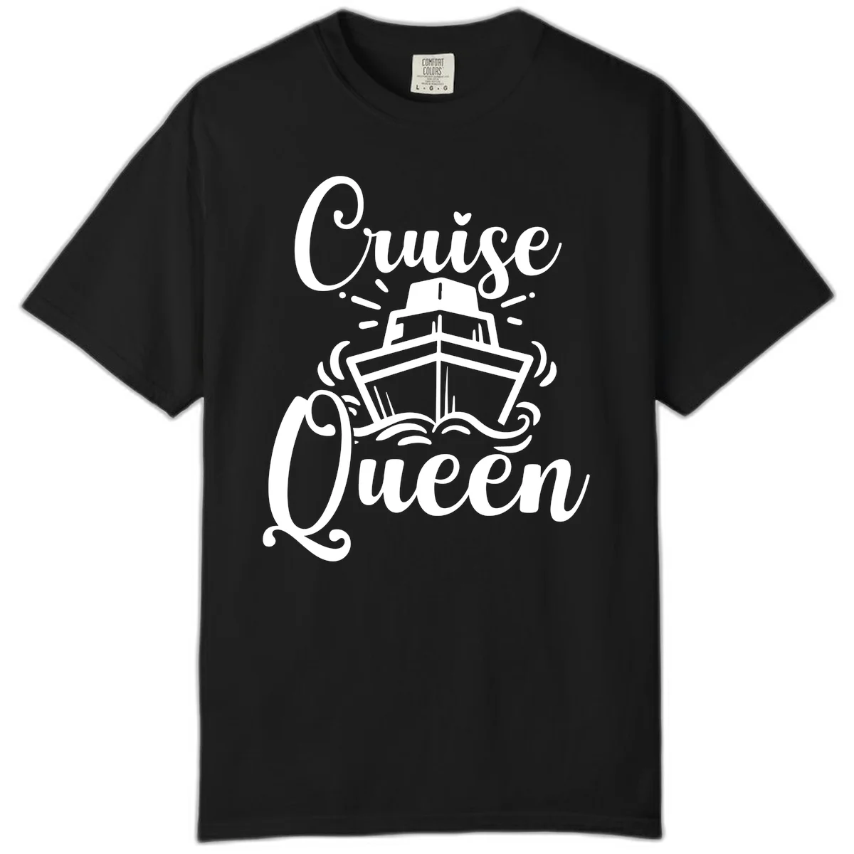Cruise Queen Comfort Colors T-Shirt for Cruising in Black