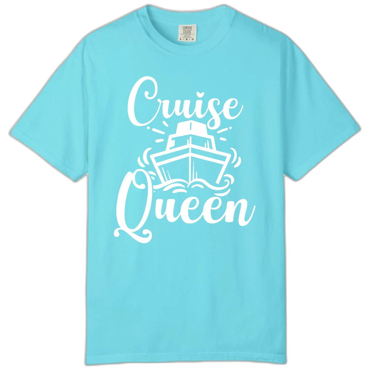 Cruise Queen Comfort Colors T-Shirt for Cruising in Lagoon Blue