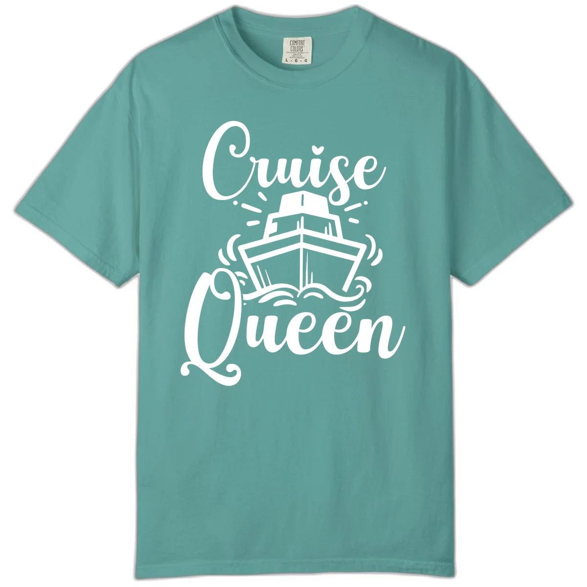 Cruise Queen Comfort Colors T-Shirt for Cruising in Seafoam