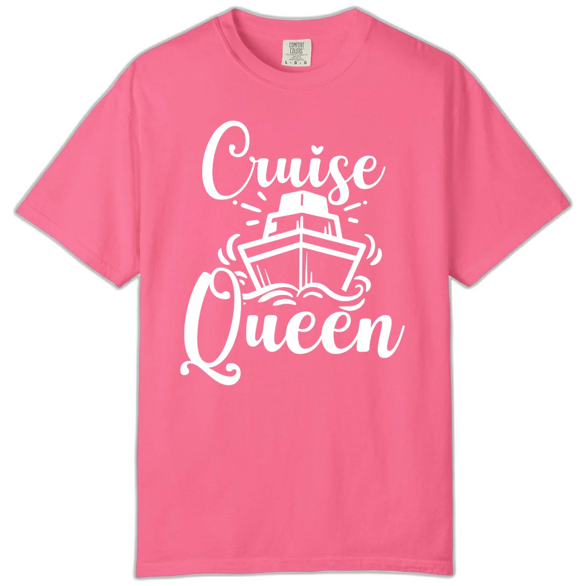 Cruise Queen Comfort Colors T-Shirt for Cruising in Crunchberry