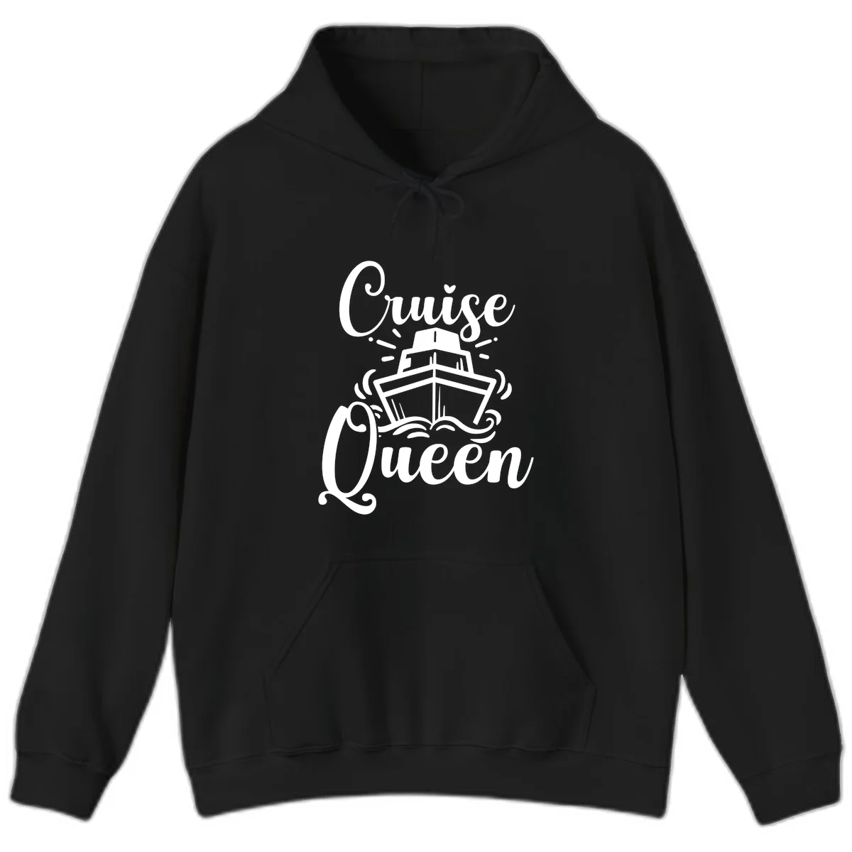 Cruise Queen Hoodie - Nautical Cruise Apparel in Black