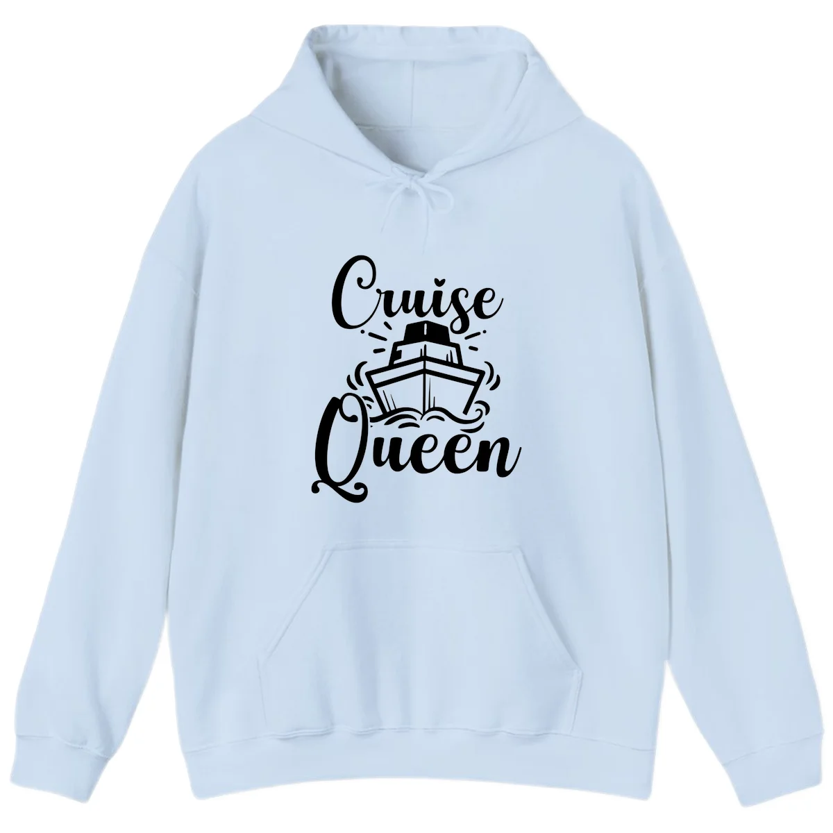 Cruise Queen Hoodie - Nautical Cruise Apparel in Light Blue