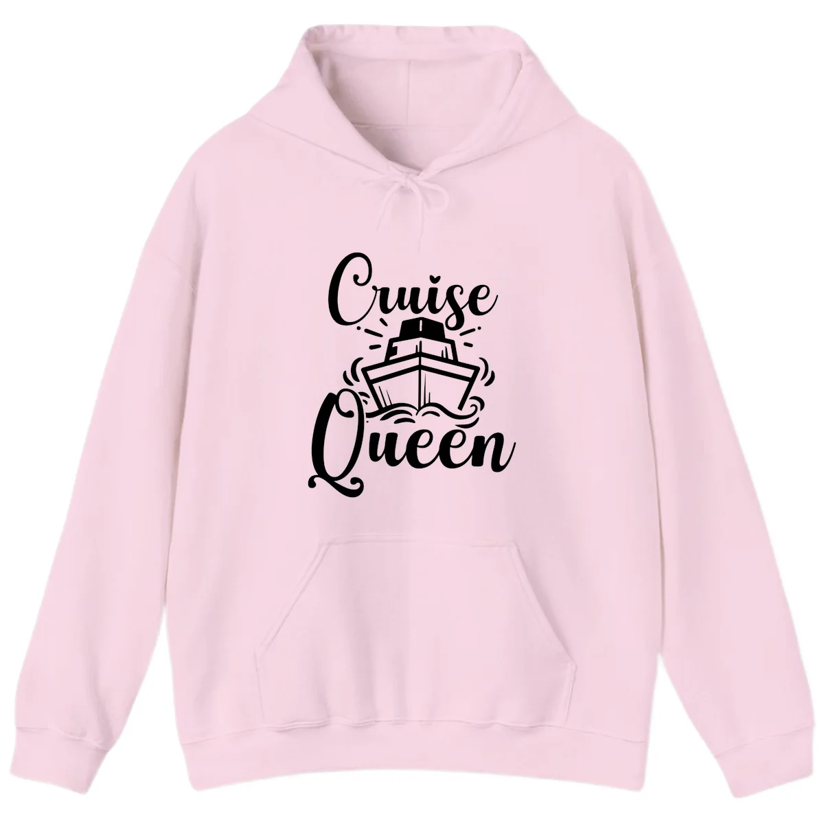 Cruise Queen Hoodie - Nautical Cruise Apparel in Light Pink