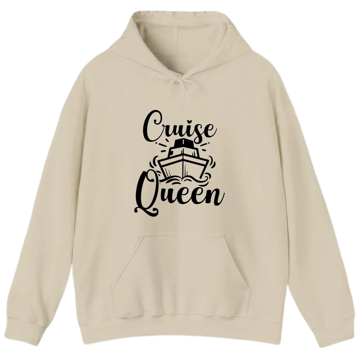Cruise Queen Hoodie - Nautical Cruise Apparel in Sand