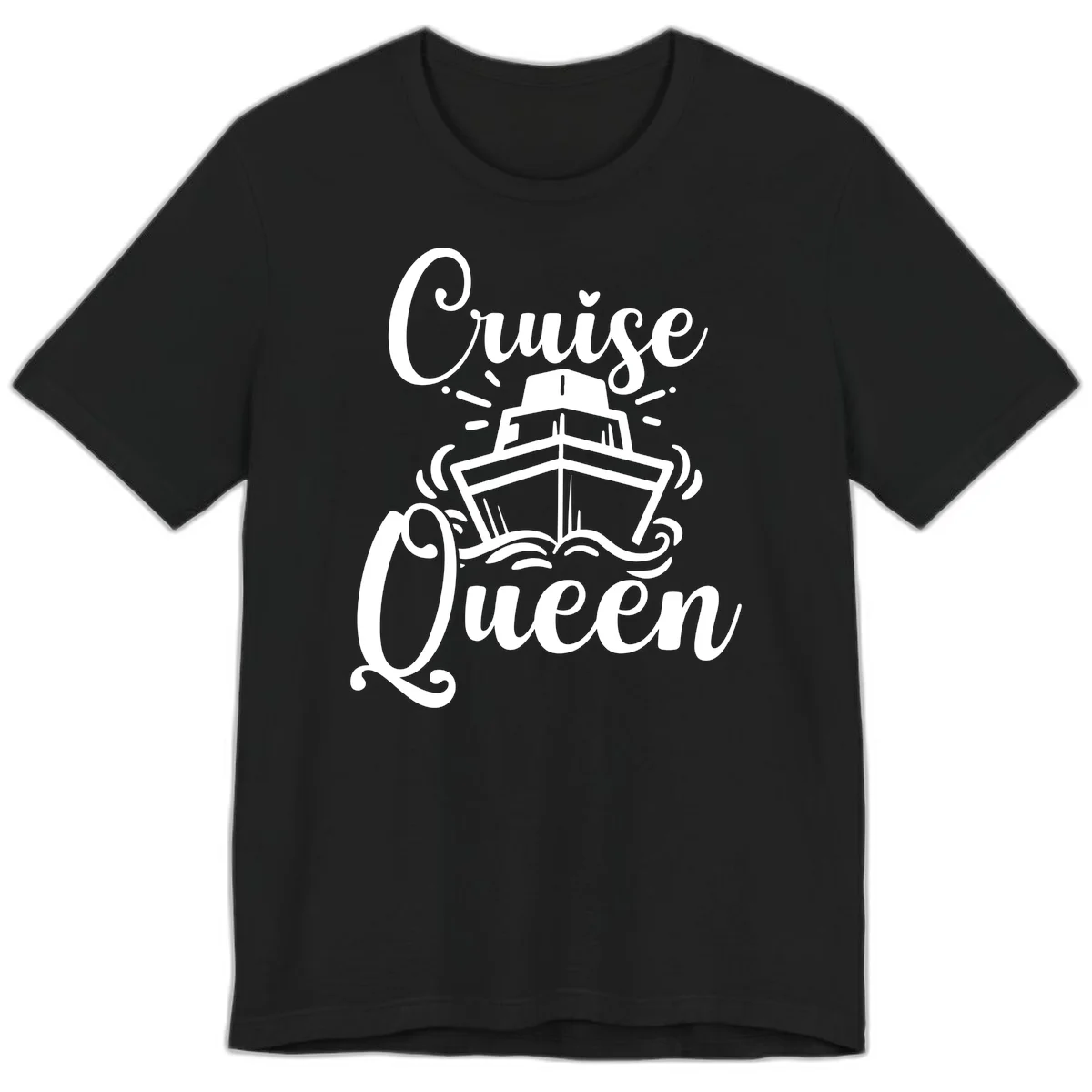 Cruise Queen Premium T-Shirt - Vacation Ship Design in Black