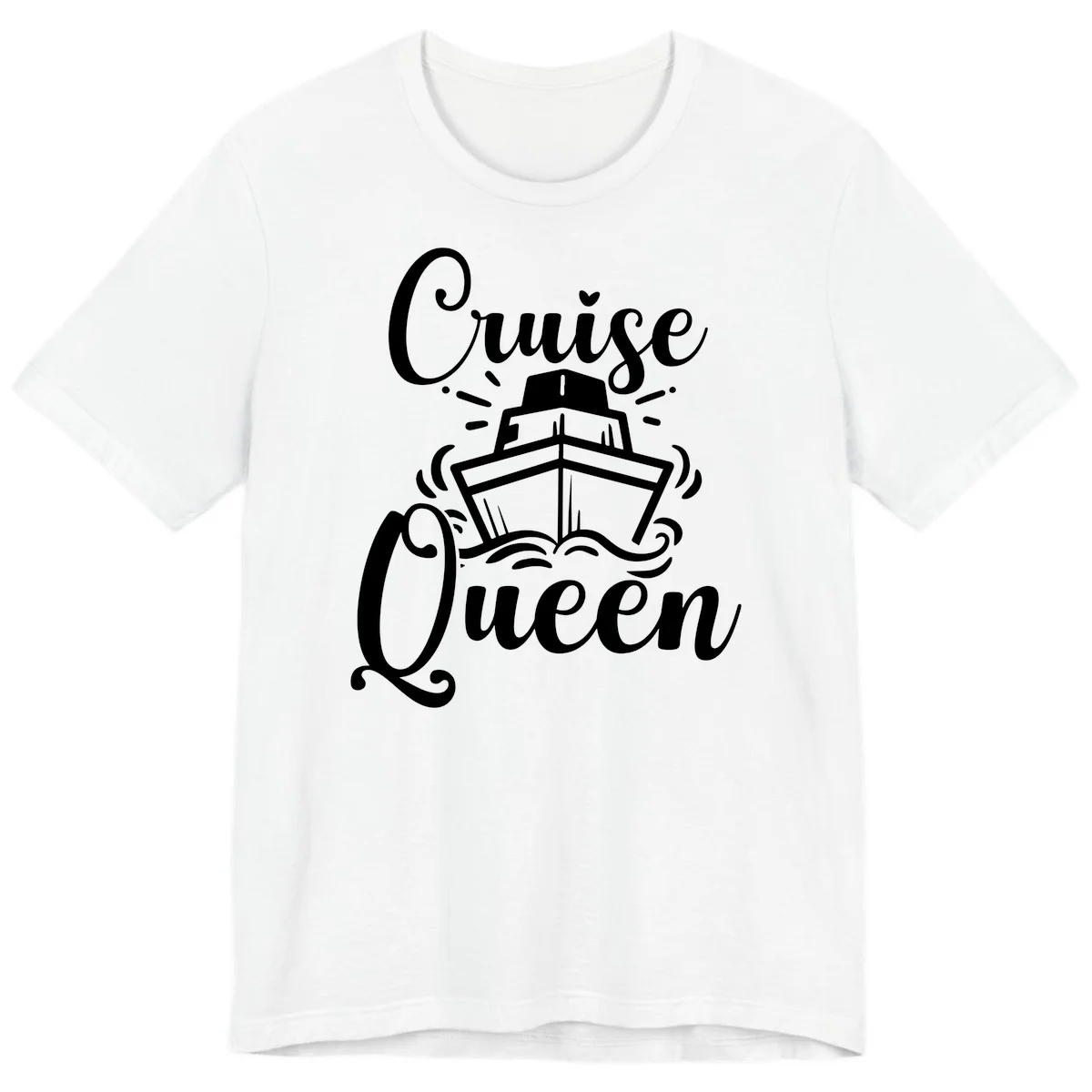 Cruise Queen Premium T-Shirt - Vacation Ship Design in White