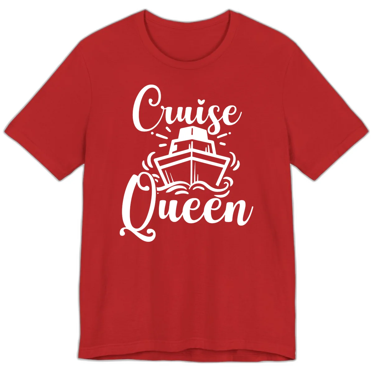 Cruise Queen Premium T-Shirt - Vacation Ship Design in Red