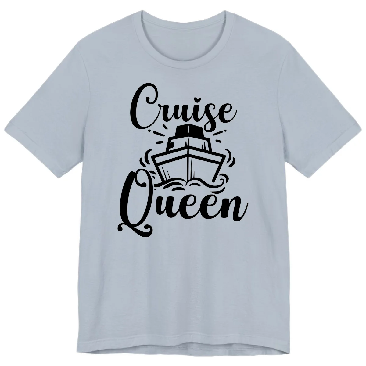 Cruise Queen Premium T-Shirt - Vacation Ship Design in Light Blue