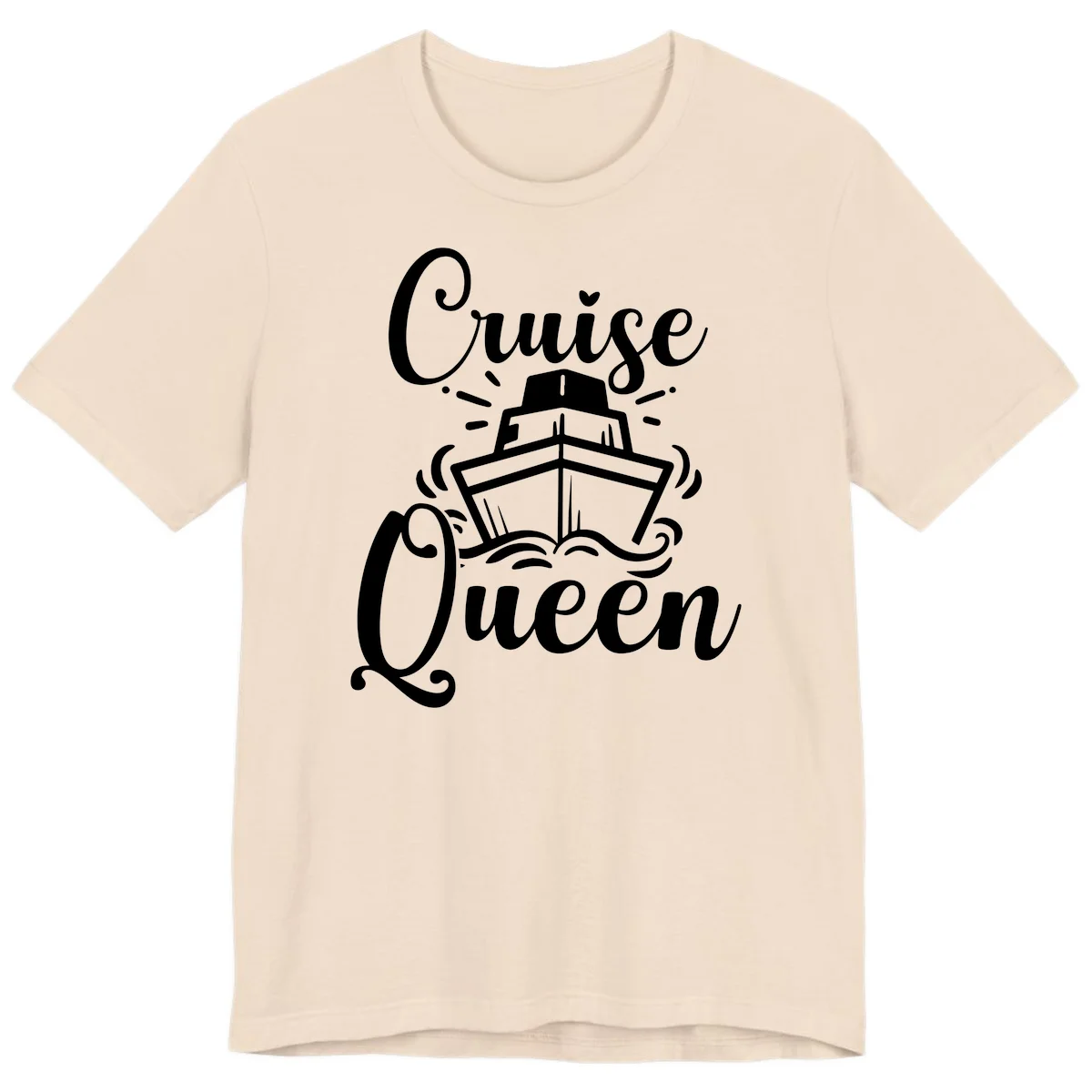 Cruise Queen Premium T-Shirt - Vacation Ship Design in Soft Cream