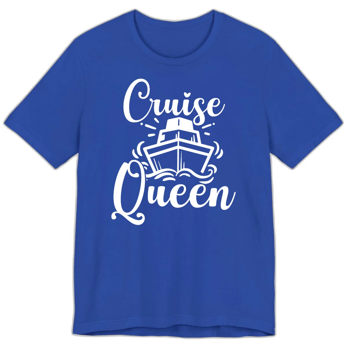 Cruise Queen Premium T-Shirt - Vacation Ship Design in True Royal