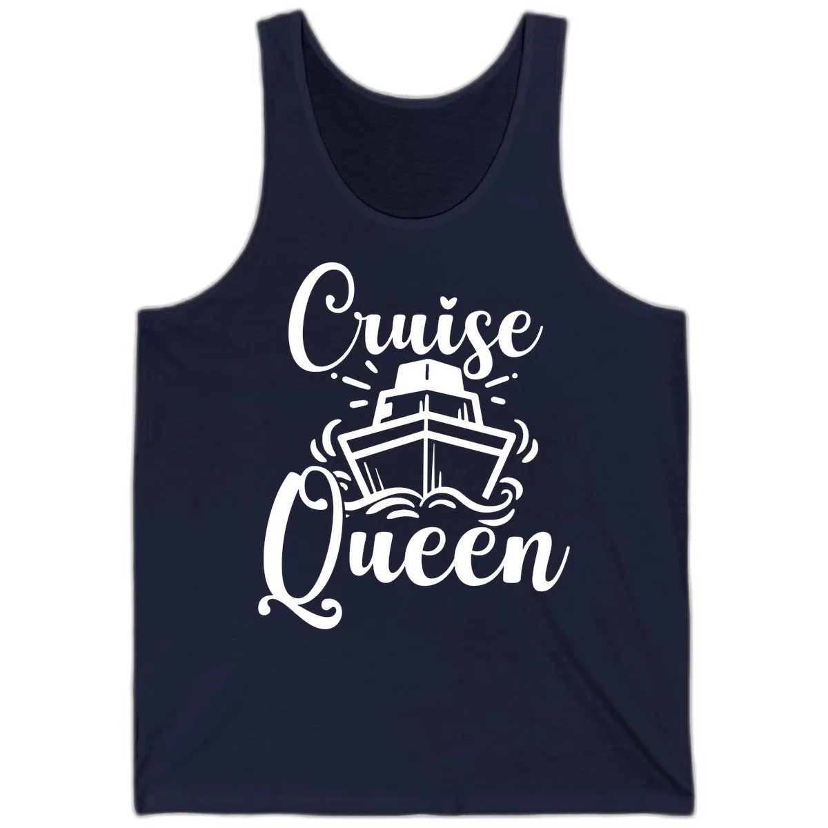 Cruise Queen Tank Top - Vacation Ready Apparel in Navy