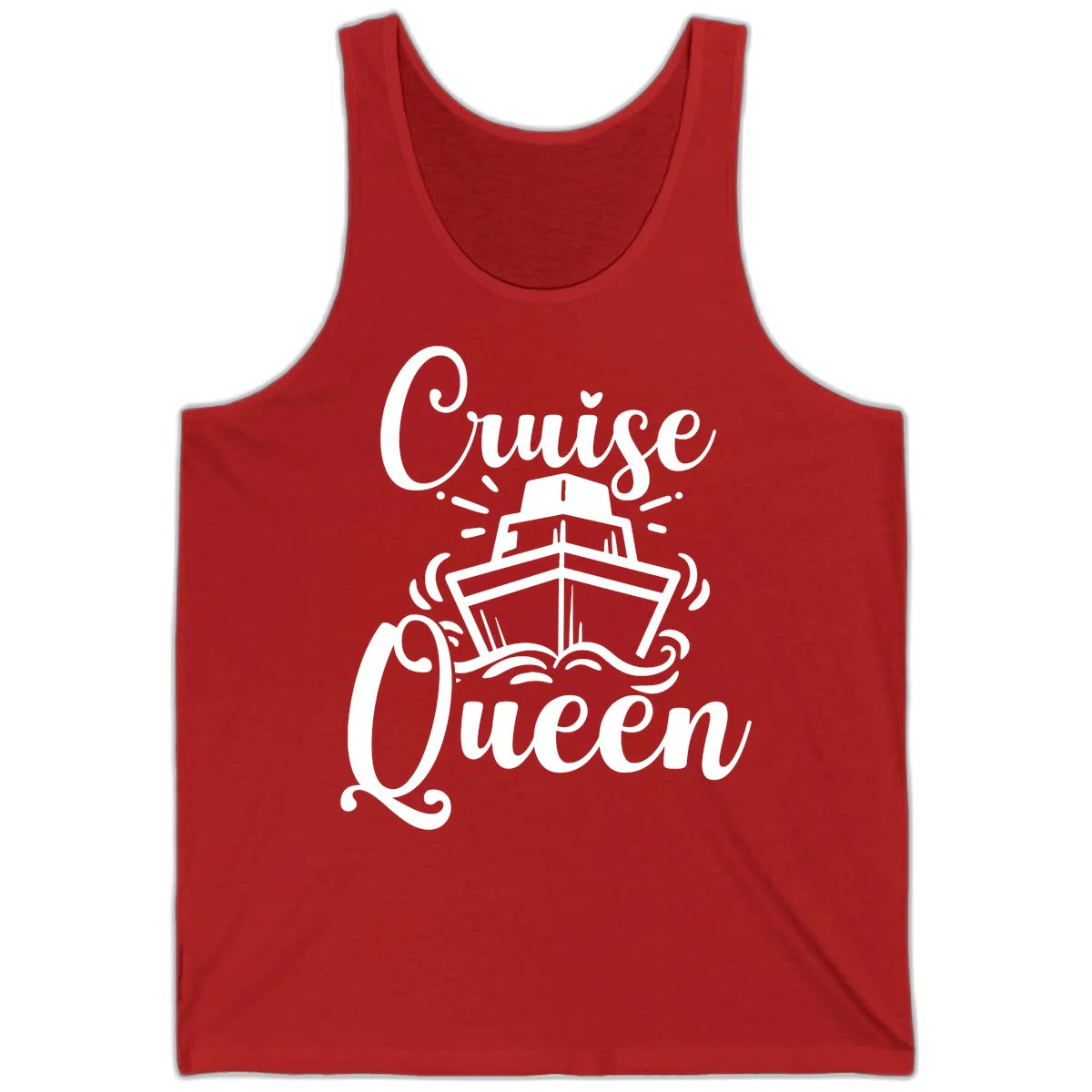 Cruise Queen Tank Top - Vacation Ready Apparel in Red