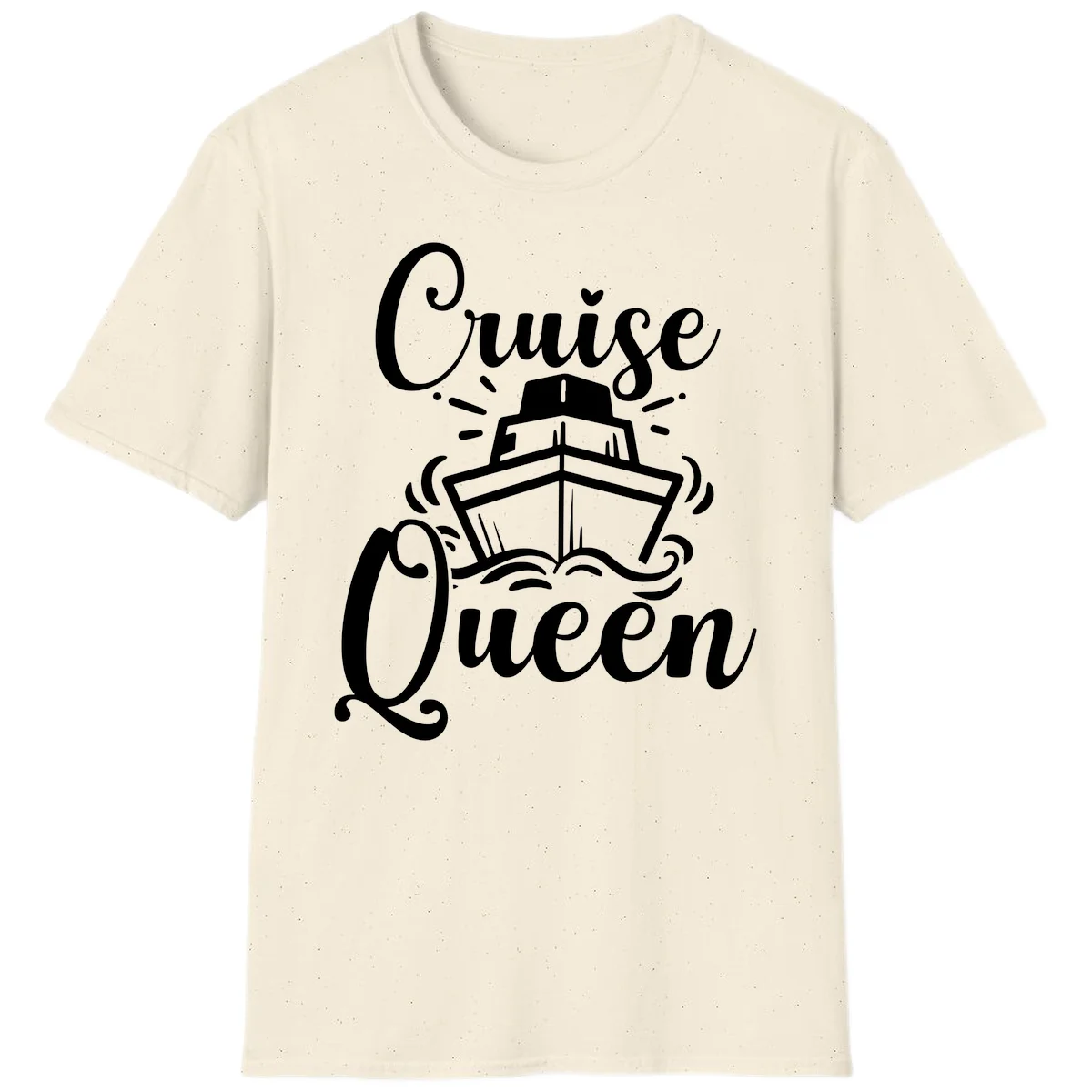 Cruise Queen Ship Design T-Shirt for Vacation Lovers in Natural