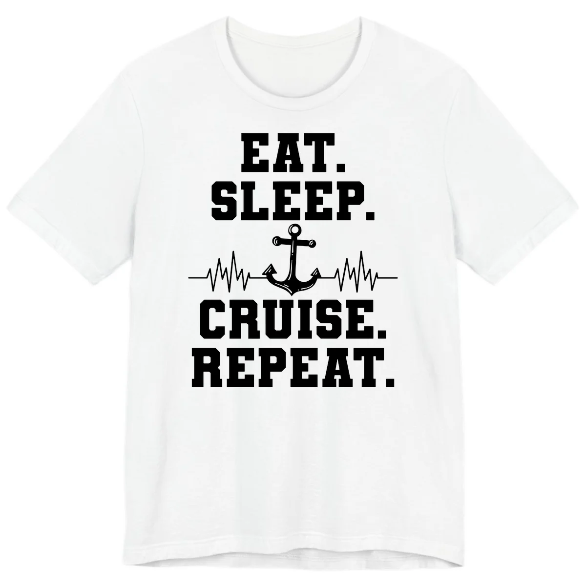 Eat Sleep Cruise Repeat Anchor Premium T-Shirt in White