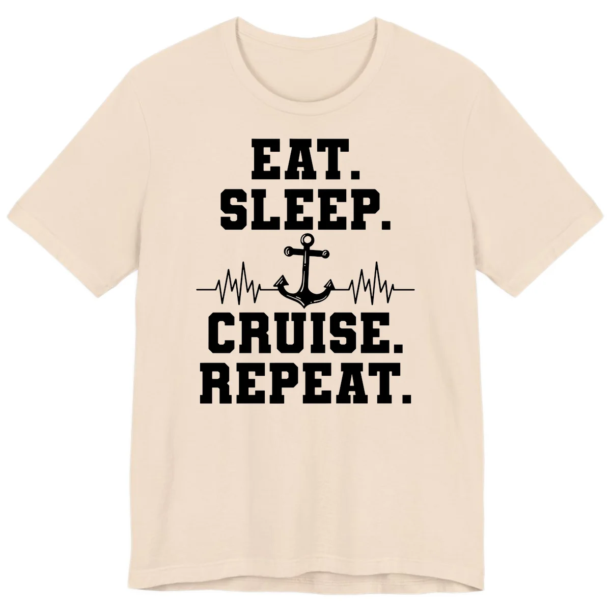 Eat Sleep Cruise Repeat Anchor Premium T-Shirt in Soft Cream